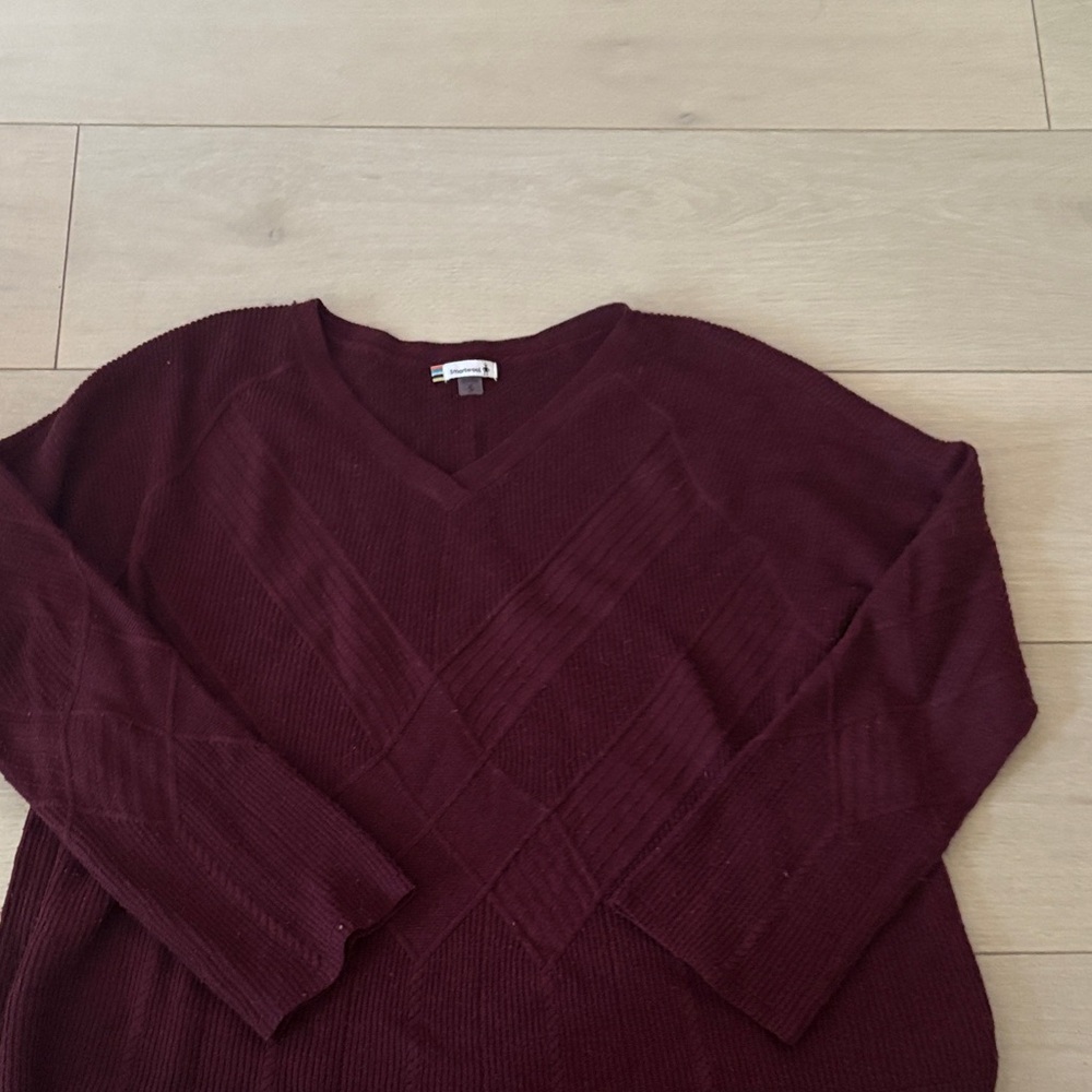 Smartwool Deep Red V-Neck Sweater